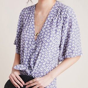 Faithful The Brand floral button down tie top